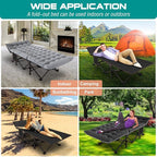 LILYPELLE Folding Camping Cot W/Mattress, 78" L x 32" W x 18" H Cot Bed, Heavy Duty Wide Camping Cot XXL for Adults, Portable Sleeping Cot Bed for Travel Camping/Office, Home Nap