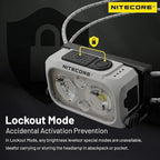 Nitecore NU21 360 Lumen Ultra Lightweight Outdoor Headlamp Dual Beam USB-C Rechargeable Headlight Tag (White)