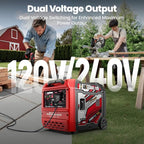 maXpeedingrods 6000 Watt Portable Inverter Generator with Bluetooth® App Remote Control, with Electric Start, Dual Voltage Output with Wheels and Telescopic Handle for Garden, RV Trips, Home Backup
