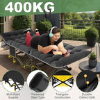 ABORON Heavy-Duty Folding Guest Bed for Adults, 500lb Capacity, Portable Extra Cot with 1242D Double Layer, Ideal for Indoor Guest Stays & Temporary Home Use