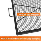 onlyfire Square Fire Pit Grill Grate, Heavy-Duty Steel Grate with Heat-Resistant Coating, Diamond Mesh & X-Marks Design for Outdoor BBQ, Camping, Backyard Gatherings - 30 inch