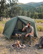 Gonex Camping Tent Cot for Adults, 1-Person Off-Ground Folding Portable Easy Set-up Tent Cot Combo for Hiking, Backpacking, Car & Motorcycle Camping(31.5" W X 78.7" L)-Army Green
