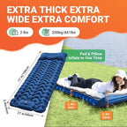 KingCamp Sleeping Pad for Camping, Inflatable Sleeping Pad Ultralight Connectable Camping Mattress with Pillow Built-in Foot Pump for Backpacking Hiking Tent Cot (Grey)