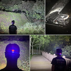 Headlamp LED Headlight Rechargeable 22000 High Lumen USB Head Light, Head Lamp COB Floodlight with Red Light for Adults - Night Fishing, Construction, Maintenance - 90° Adjustable