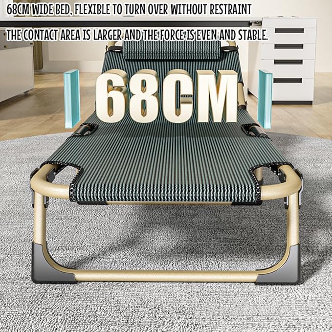 Camping Cot, Portable Folding Outdoor Bed, 5-Position Folding Chaise Lounge Chair, Portable Sleeping Cot For Travel Outdoor Office Indoor Fishing (Color : A1, Size : 193x68x30cm)