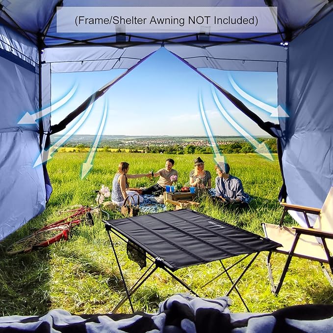 KAMPKEEPER 5pcs Sidewalls for 10X10 Commercial Instant Canopy Tent, Converts Canopies into Tent for Camping with Removable SUV Tailgate (Canopy Pole/Shelter NOT Included) (Blue)