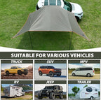 GEERTOP Large Car Side Camping Awning 19 x 11 ft SUV Canopy Tarp Waterproof Outdoor Vehicle Sun Shade Shelter for Truck, MPV, Van, Campers