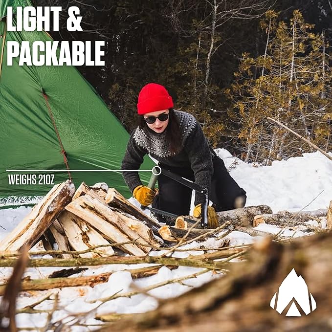 AGAWA - BOREAL24-24 Inch Folding Saw with All-Purpose Saw Blade - Camping Gear For Hiking, Fishing, Hunting, Bushcraft & Survival Kit (Black Frame/Green Handle)
