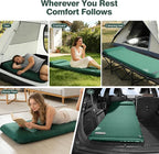 Self Inflating Sleeping Pad with Electric Pump, 3.15" Ultra-Thick Memory Foam Camping Mattress, 4-Season Sleeping Pad with Built-in Pillow for Camping Tent Car Travel