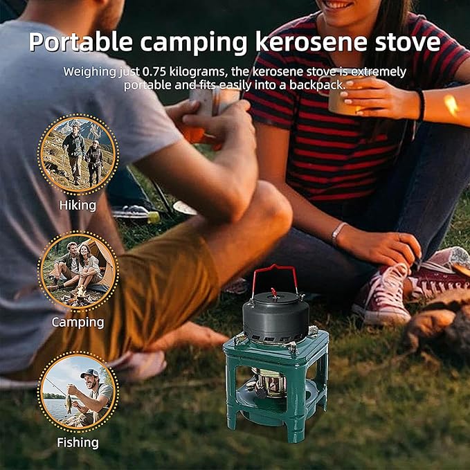 Fogon de petróleo para cuba,kerosene heater，portable kerosene stove 8-wicks, Camping Stove is used for backpacking hiking, picnicking, and adventure，Survival Heating Cooking Small Kerosene Heater