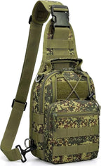 Viriber Tactical Backpack, Waterproof Military Cross-body Molle Sling Shoulder Backpack Chest Bag for Outdoor Every Day Carry Khaki Green ACU