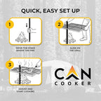 GameMaker Open Fire Cooking Grill – Portable Campfire Grill for Open Flame Cooking, Firepits, Outdoor Fire Rings & Camping – Heavy-Duty, Easy Setup & Adjustable Height