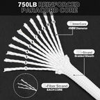 Paracord Rope 750 - Parachute para Cord 4mm 11 Strand Spool Rope Utility Nylon String for Outdoor Camping Survival Utility Tent Crafting DIY Projects - White 100ft
