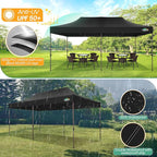 COBIZI 10x20 Pop up Canopy Without Sidewall Heavy Duty Commercial Outdoor Gazebo Easy Up Wedding Party Tents for Parties with Roller Bag, All Season Wind & Waterproof UPF50+(Upgrade Hexagonal Tube)