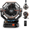 coldSky Camping Fan with Dual Motor, 20000mAh Clip On with Digital Display, 9-Inch Portable Battery Operated with LED Lantern, Tent Fan for Camping with Remote, 5 Speeds, 4 Timing, Outdoor