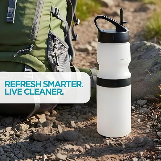 Bottle Replacement Filters for Nikken PiMag Sport Filtered Water Bottle 22oz, Portable Camping Water Filter for Travel, Hiking, Outdoor & Everyday Hydration, Clean Filtration, 2 Filters, 2 Spouts