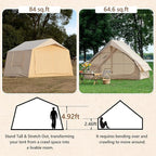 Inflatable Camping Tent with Hand Pump Waterproof Outdoor Blow up Tent 2-8 Person Oxford 4 Season Glamping Air Tent Cabin House with Mesh Windows & Door
