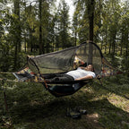 Night Cat Flat Lay Hammock Tent: Portable Lightweight Camping Hammock with Mosquito Net Waterproof Rainfly for 1 Person Outdoor Camping Camouflage
