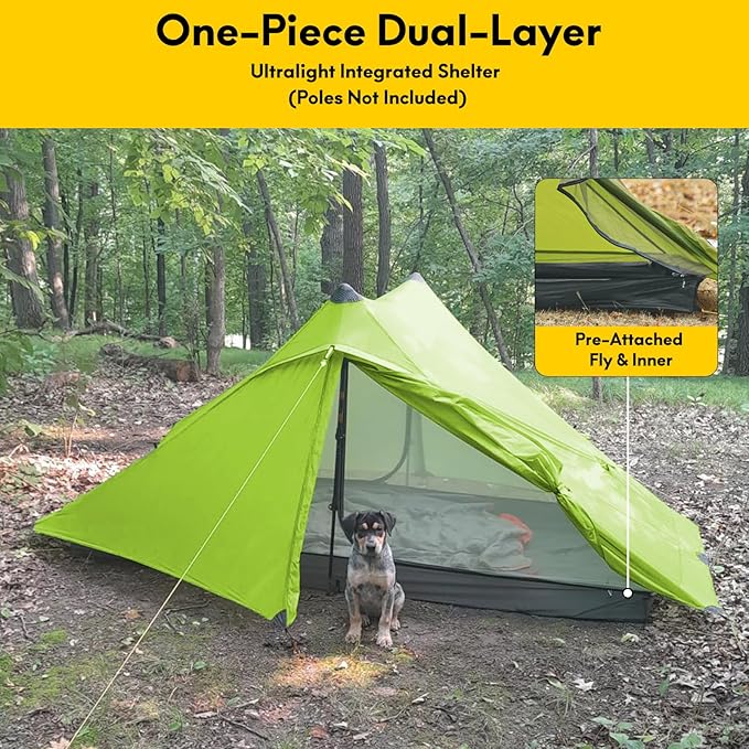 LANSHAN Ultralight Tent 3-Season Backpacking Tent for 1-Person or 2-Person Camping, Trekking, Kayaking, Climbing, Hiking