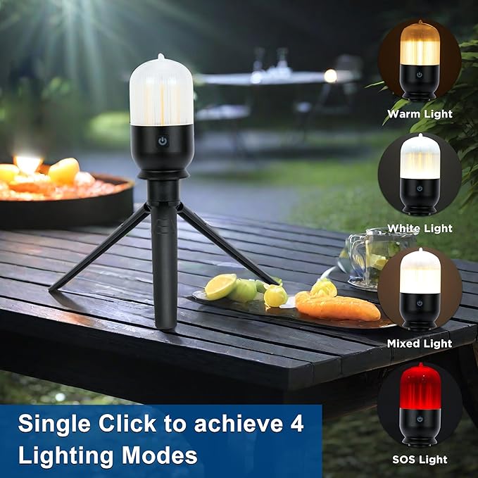 2 Pcs Tent Light for Camping Hanging,4 Lighting Modes Camp Light,Aluminum Alloy Tent Lights for Camping,Rechargeable Mini Camping Lantern for Backpacking,Power Outages,Hiking