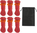 16.4ft 6 Pack 4mm Guy Lines Ultralight Tent Cords with Aluminum Adjuster Tensioner Outdoor Camping Guylines Ropes for Tent Tarp,Climbing,Hiking Backpacking (Red)