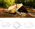 Hot Tent with Stove Jack – 4 Season Waterproof & Windproof Shelter for 1–4 People, Lightweight for Camping, Hiking, Hunting & Fishing