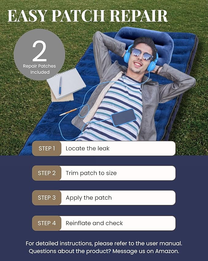 Inflatable Sleeping Pad for Camping, Extra-Thick 4.75" Single Air Mattress with Soft Velvet Top, Machine Washable, Family Lightweight 4-Season Pad for Traveling & Hiking, Pink