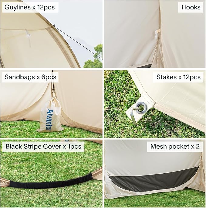 Alvantor Pop Up Screen House Gazebo with Mosquito Netting, Instant UV Resistant Sun Shelter for Patio & Backyard, Portable Canopy Tent for 2-10 Person