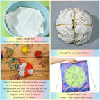 Saintrygo 100 Pcs Tie Dye Drawstring Bags Cotton Sublimation Blank Backpack Bulk Tie Dye Kits Things for Large Groups, 14"x16"