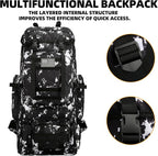 King'sGuard 100L Camping Hiking Backpack Molle Rucksack Military Camping Backpacking Daypack (Black Lighting)