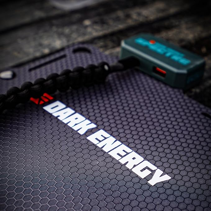 Dark Energy Spectre Folding Solar Panel with Water-Resistant Molle Travel Bag for Electronics | Charge Any Device, Anywhere, Anytime via Solar Panel or Signature Series Wall and Car Adapters