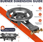 Llamaviva 90,000 BTU Portable Propane Burner Stove Cast Iron Single Burner for Outdoor Wok Cooking 0-20 PSI Adjustable Regulator & 4 ft Hose - Lightweight & Easy to Carry for Camping