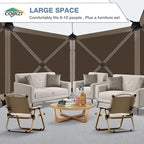 COBIZI Pop Up Gazebo Screen Tent Screen House for Camping, 10FTx10FT Screen Room with Mosquito Netting, Hub Tent Instant Screened Canopy with Carrying Bag and Ground Stakes, Brown