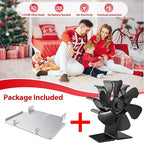 Wood Stove Fan Heat Powered: Fireplace Fan with Bracket Tray Fixed on Propane Heater - 6 Blades Thermal Fan for Log/Electric Wood Stove Burner Hot Tent Camping/Picnics/Indoor Use
