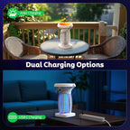 Solar Bug Zapper Outdoor, Mosquito Zapper Outdoor Waterproof Electric Fly Zapper Rechargeable Mosquito Killer with Solar Panel, 4200V Fly Trap Indoor for Home Backyard, Patio, Garden, Camping