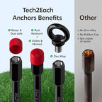 Ground Anchor Heavy Duty 18 inch - Earth Anchor Screw in Kit 4 Pack - Tie Down Swing Set Anchors - Auger Spiral Trampoline Stakes High Wind - Camping Carport Canopy Tent Stakes for Tree Shed Dog Sand
