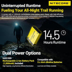 Nitecore UT27 MCT Pro High CRI Three Color Temperatures Lightweight Trail Running Headlamp with 2X HLB1500 Battery Pack, Tag (Black)