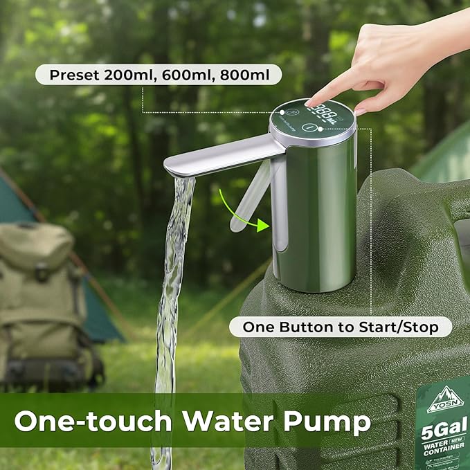 5 Gallon Water Jug, Camping Water Container, BPA Free Portable Water Dispenser with Spigot, Leak-Proof Large Camping Water Jug for Emergency Storage,Outdoor,Hiking