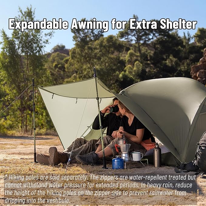 Naturehike 2025 Mongar Pro/Base Camping Tent, 1-3 Person Ultralight Backpacking Tent, 20D Nylon 3 Season Waterproof Mongar 2 Person Hiking Tent for Backpacker, Trip, Solo Camping