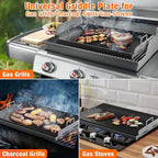 Griddle for Gas Grill, 25" x 16" Nonstick Coating Universal Griddle Flat Top Plate Insert for Gas Stove/Charcoal/Gas, Large Flat Top Griddle Plate for Camping, Tailgating, Parties
