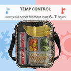 Tirrinia Expandable Insulated Lunch Bag for Men Women – Leakproof Reusable Cooler LunchBox for Kids & Adults, with Shoulder Strap, Perfect for Work, School, Office, Travel,Maple Leaf