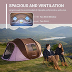 EchoSmile Instant Pop Up Camping Tent, 2/4/6 Person, Easy Setup Tent, Water Resistant Dome, Portable with Carry Bag