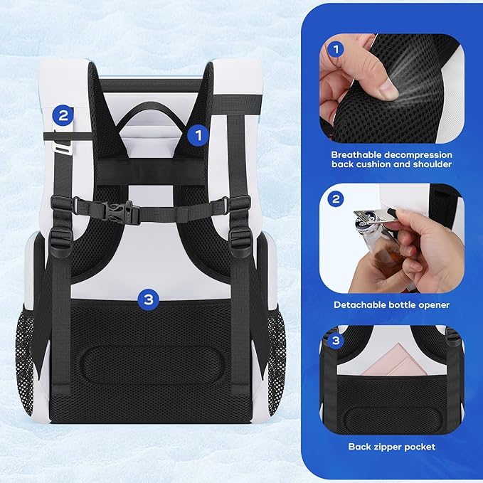 Maelstrom Backpack Cooler,36 Can Cooler Backpack,Soft Cooler Bag Insulated Leakproof,Lightweight Ice Chest Backpack,Travel Cooler Lunch Backpack for Camping,Hiking,Beach