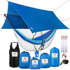 Premium Hammock with Rain Fly, Bug Net, Tree Straps, and Dry Bag - Complete Camping Hammock System with Mesh Bug Net - Outdoor Combo Kit with Rainfly Bundle for Backpacking…
