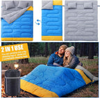 4 Pcs Camping Tent Set Include 1-2 Person Tent, Sleeping Bag, Air Mattress and 110v Ac/12v Electric Air Pump with 3 Nozzles Easy Set up Shelter with Rain Fly and Carrying Bag for Outdoor