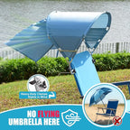 Universal Chair Umbrella Canopy, UPF 50+ Chair Sun Shade Attachment with Adjustable Clamp Fits Most Brands’ Beach, Camping, Lawn, Wheelchair, Tanning, Zero Gravity, Lounge, Fishing Chairs, 2 Pack