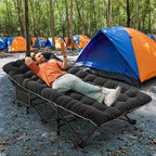 ABORON 2PK XXL Camping Cot for Adults 900LBS - 78"×32" Oversized Folding Bed with Mattress Pad, Heavy Duty 1200D Oxford Outdoor Cot with Carry Bag