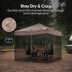 Quictent 10x10 Pop Up Screened Canopy Tent, Instant Setup for 1 Person with Netting, Portable & Compact, Waterproof & UV Protection, Ideal for Camping, Beach, Parties, and Outdoor Events