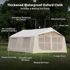 Oxford Inflatable Tent for Camping with Hand Pump, 4 Season Glamping Tents with Stove Jack for 8-12 Person, Waterproof Outdoor Party Camping Festival