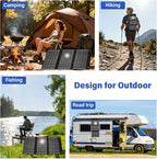 【Dongindar】 30W Foldable Solar Panel Charger,25% High Efficiency N Type Cell, Dual USB-A QC3.0 Fast Charging,Portable IP67 Waterproof Lightweight Solar Charger for Outdoor Camping Travel Emergency